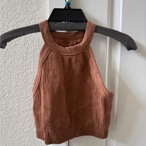 American Eagle Ribbed high neck Brown Tank Top size M